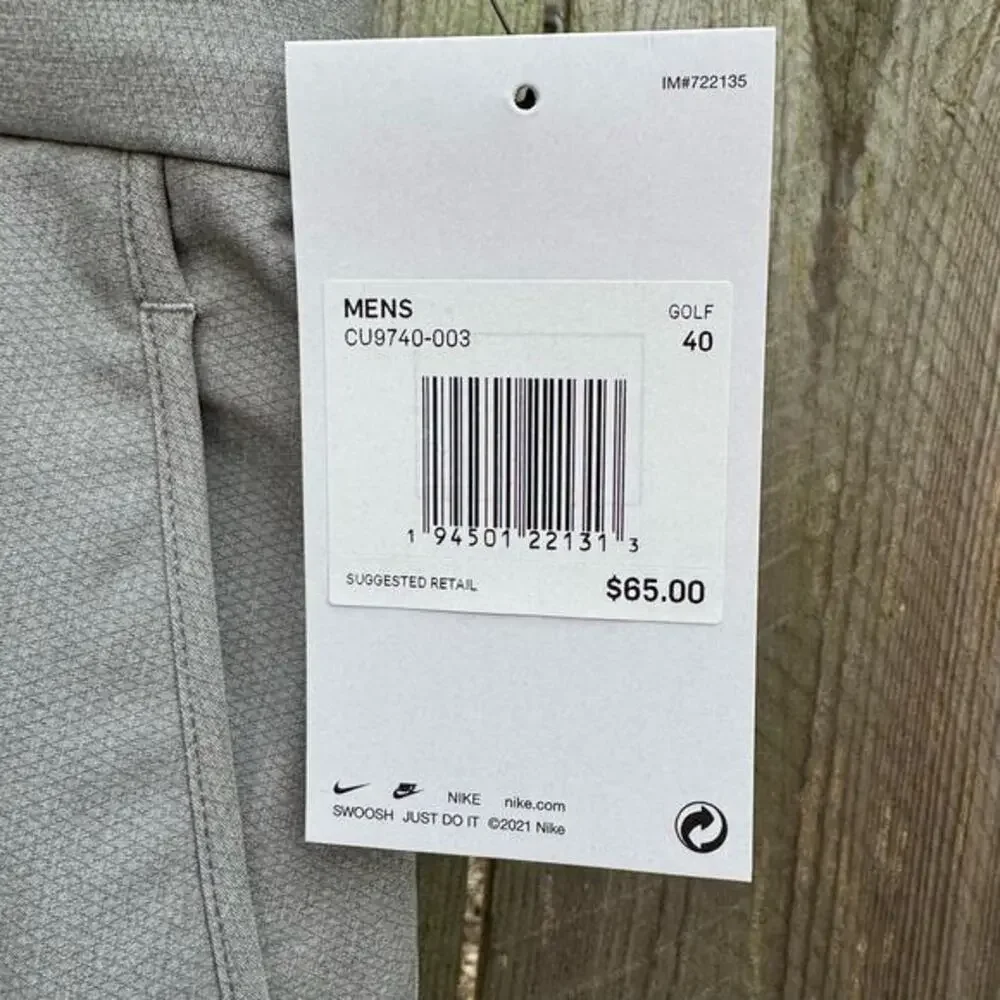 Nike Golf Shorts Dri Fit‎ Gray Size 40 NWT Flat Front Chino Strechy Fabric